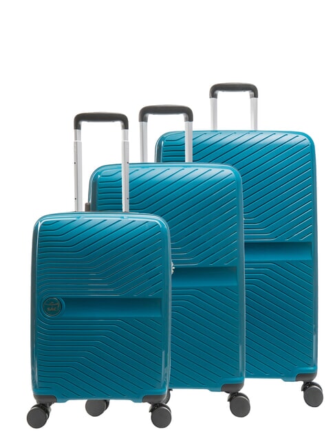LESAC SLIDE Set of 3 trolleys: cabin+medium, large exp petrol blue - Trolley Set
