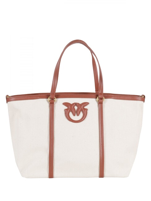 PINKO MIRANDA Shopping Bag with Shoulder Strap multibeige/leather-antique gold - Women’s Bags