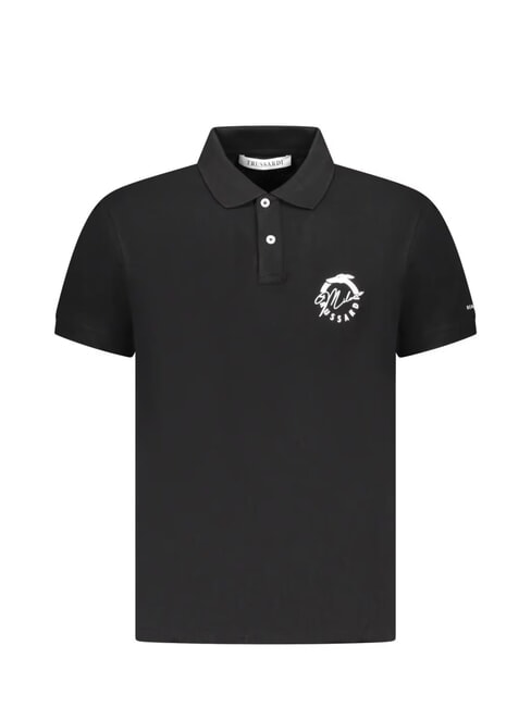 TRUSSARDI BASIC Cotton Polo black - Polo shirt