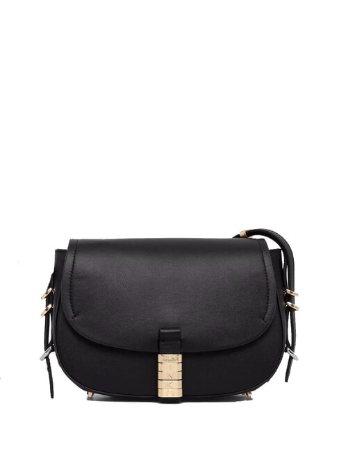 PINKO SADDLE Small leather shoulder bag black limousine-mix gal. gold-n - Women’s Bags