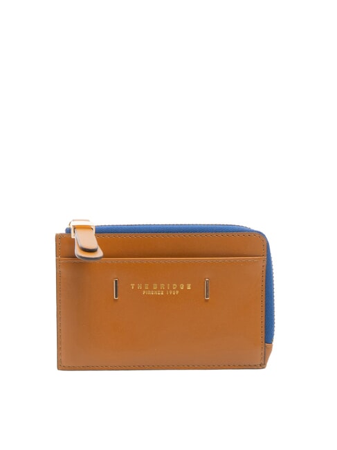THE BRIDGE CHIARA  Flat leather wallet Cognac / Gold - Women’s Wallets