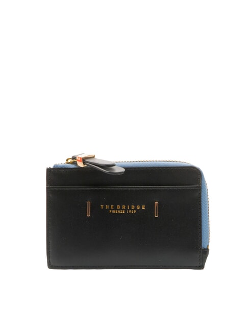THE BRIDGE CHIARA  Flat leather wallet Black Gold - Women’s Wallets