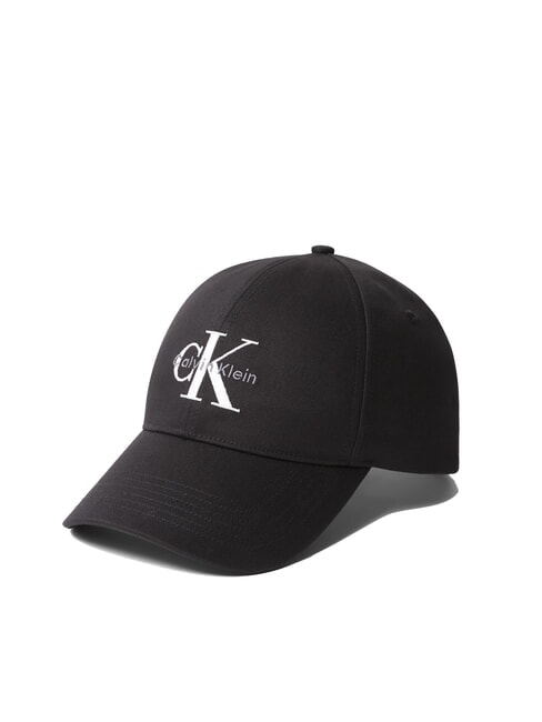 CALVIN KLEIN CKJ MONO LOGO Cotton baseball cap on black - Hats