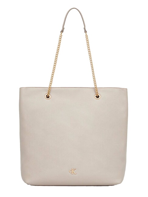CALVIN KLEIN CKJ MINIMAL MONOGRAM Chain Handle Shopping Bag chateau - Women’s Bags