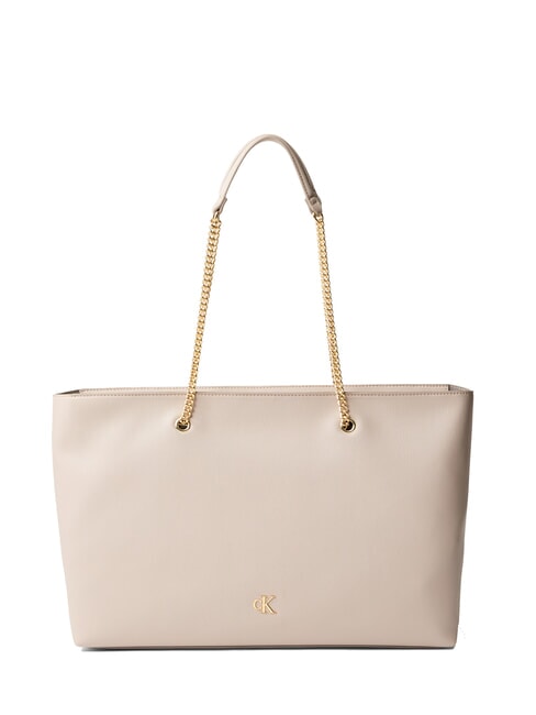 CALVIN KLEIN CKJ MINIMAL MONOGRAM Chain Handle Shopping Bag chateau - Women’s Bags