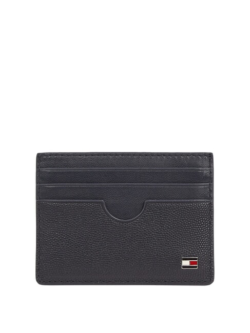 TOMMY HILFIGER TH FLAG  Flat leather card holder space blue / black - Men’s Wallets