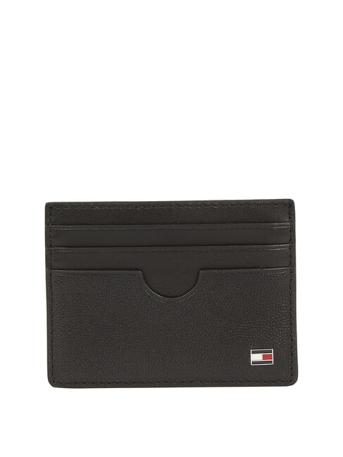 TOMMY HILFIGER TH FLAG  Flat leather card holder black - Men’s Wallets