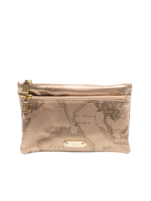 ALVIERO MARTINI PRIMA CLASSE GEO Medium two zip pouch rose gold - Sachets & Travels Cases