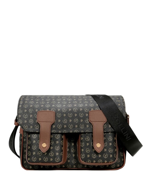 POLLINI Heritage Classic Shoulder bag, in PVC black brown - Women’s Bags