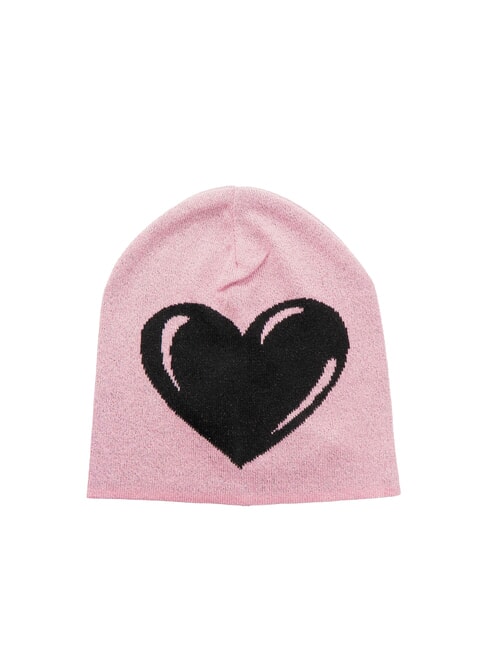 MOSCHINO CUORE Lurex knitted hat rose - Hats