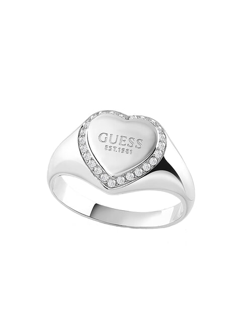 GUESS FINE HEART Ring with heart and crystals SILVER - Rings