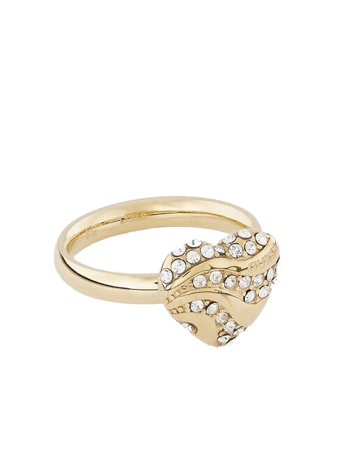 GUESS IN MY HEART Ring with heart and zirconia yellow gold - Rings