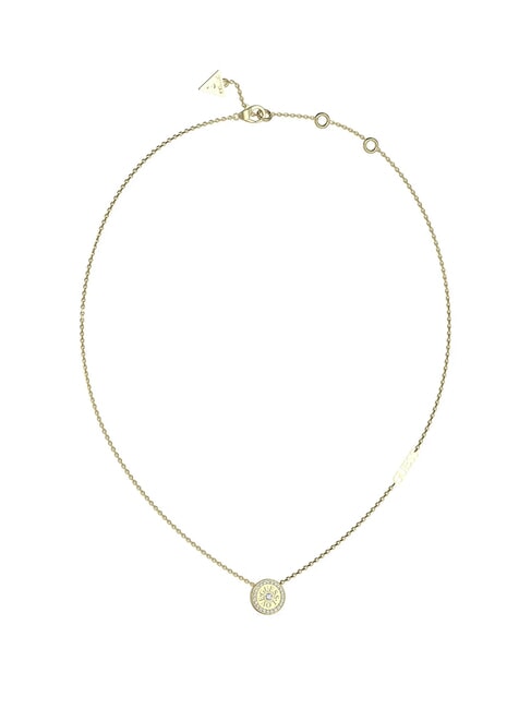 GUESS LOVE Necklace with round charm and zirconia yellow gold - Necklaces