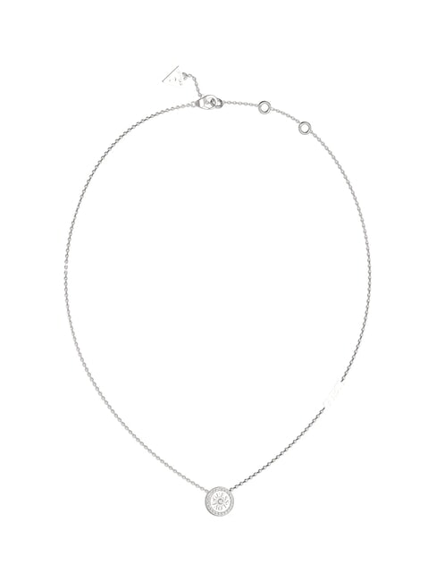 GUESS LOVE Necklace with round charm and zirconia SILVER - Necklaces