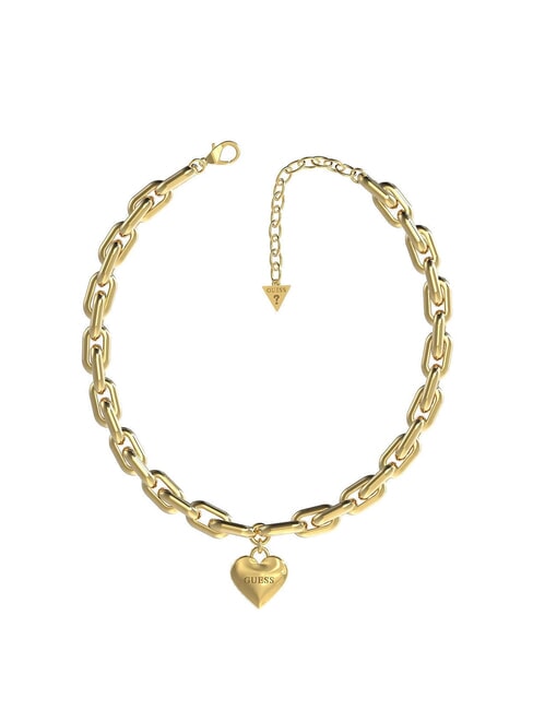 GUESS FALLING IN LOVE Chain necklace with heart yellow gold - Necklaces