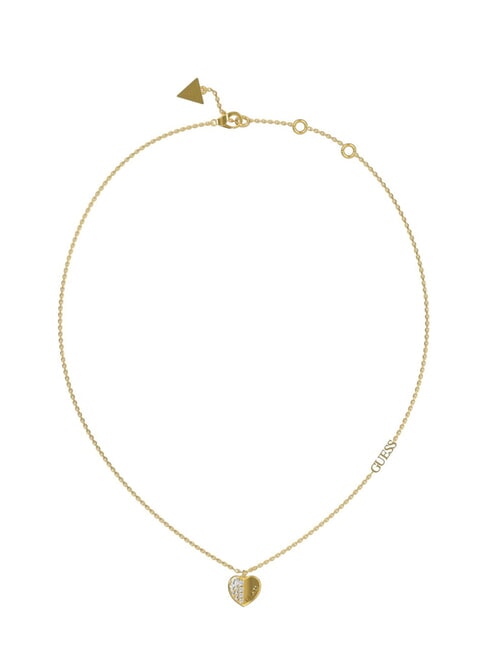 GUESS LOVELY Necklace with heart charm and zirconia yellow gold - Necklaces