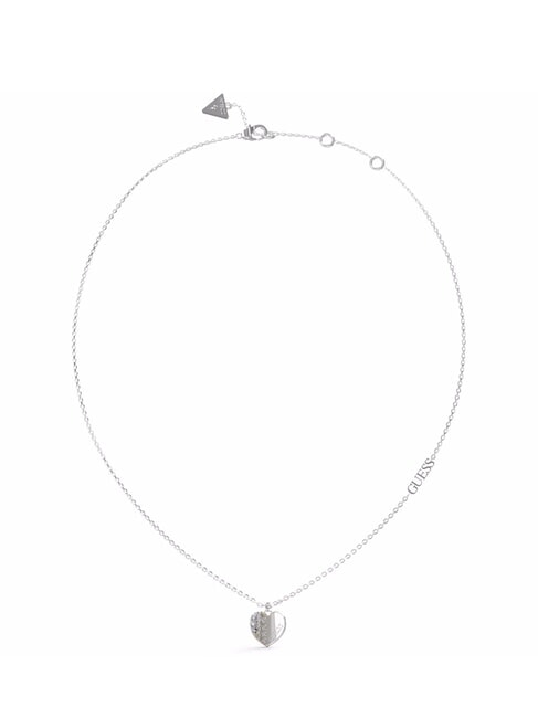 GUESS LOVELY Necklace with heart charm and zirconia SILVER - Necklaces
