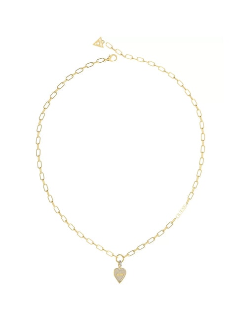 GUESS LOVE ME TENDER Necklace with heart and zirconia yellow gold - Necklaces