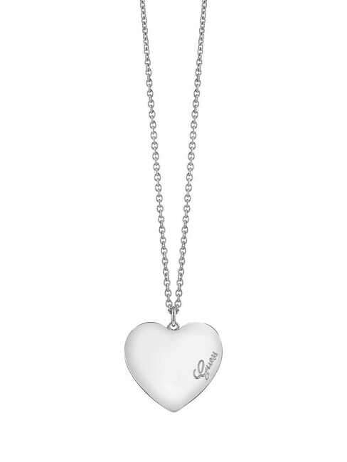 GUESS HEARTBEAT Flat heart necklace silver - Necklaces