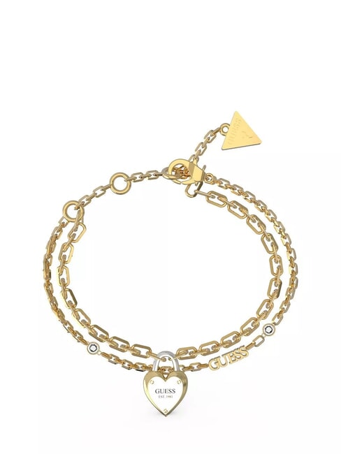 GUESS ALL YOU NEED IS LOVE Padlock charm bracelet yellow gold/rhodium - Bracelets