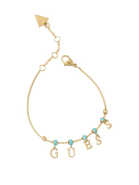 GUESS ARM PARTY Charm Bracelet ylw gold/aquamarine - Bracelets