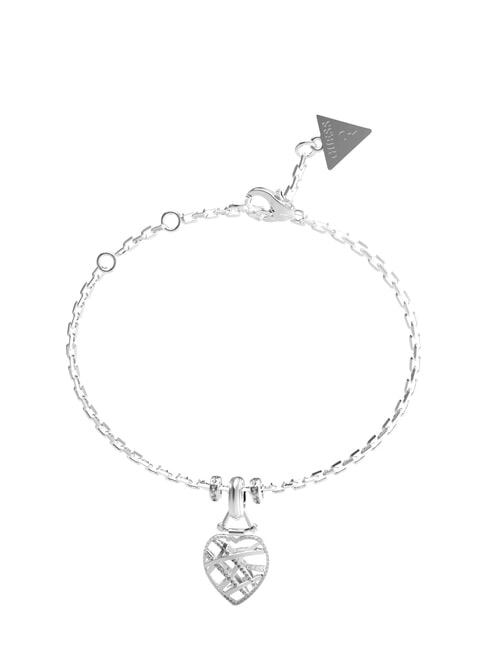 GUESS HEART CAGE Bracelet with heart SILVER - Bracelets