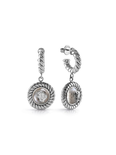 GUESS 4G VINTAGE Torchon earrings with pendants antique silver - Earrings