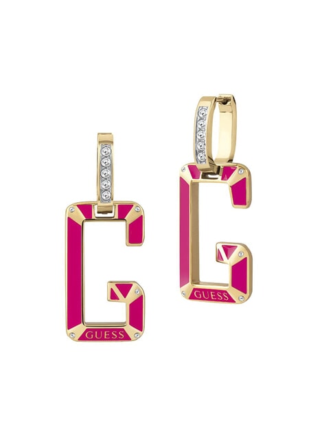 GUESS G-SHADES Dangling G earrings ylw gold/neon pink - Earrings