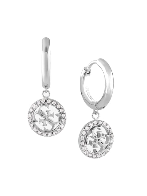 GUESS LIFE IN 4G 4G Charm Hoop Earrings SILVER - Earrings