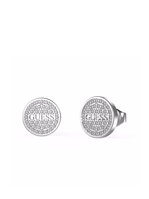 GUESS STUDS PARTY Stud earrings with logo and zirconia SILVER - Earrings