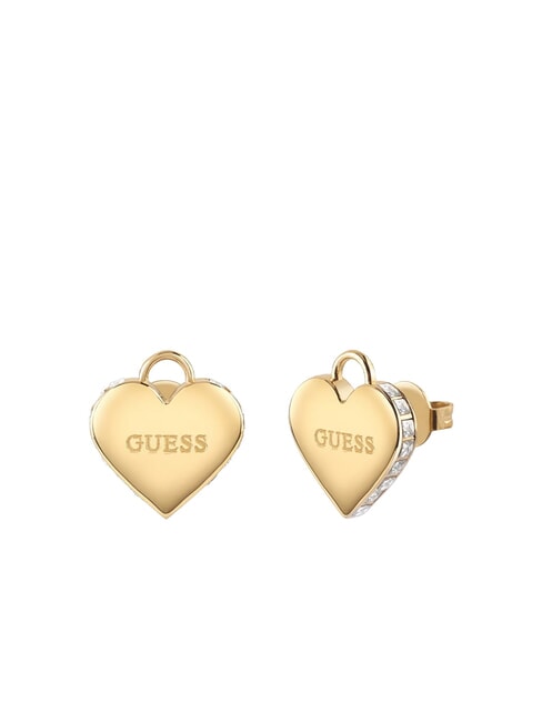 GUESS FALLING IN LOVE Heart Lock Earrings yellow gold - Earrings