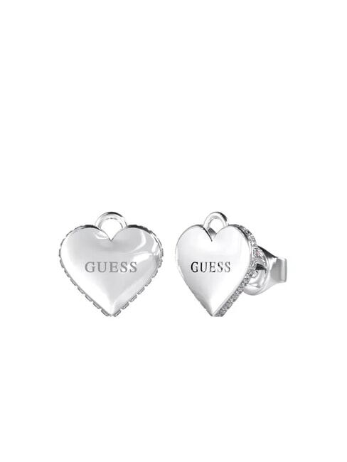 GUESS FALLING IN LOVE Heart Lock Earrings SILVER - Earrings