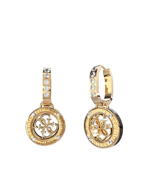 GUESS 4G LOOP 4G Logo Charm Earrings yellow gold/black - Earrings