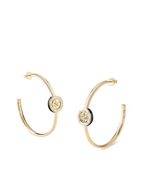 GUESS 4G LOOP 4G Logo Hoop Earrings yellow gold/black - Earrings