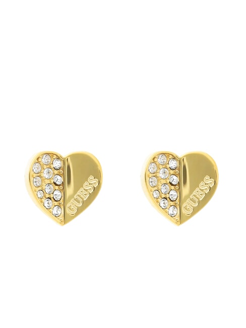 GUESS LOVELY Heart ear stud earrings with zirconia yellow gold - Earrings