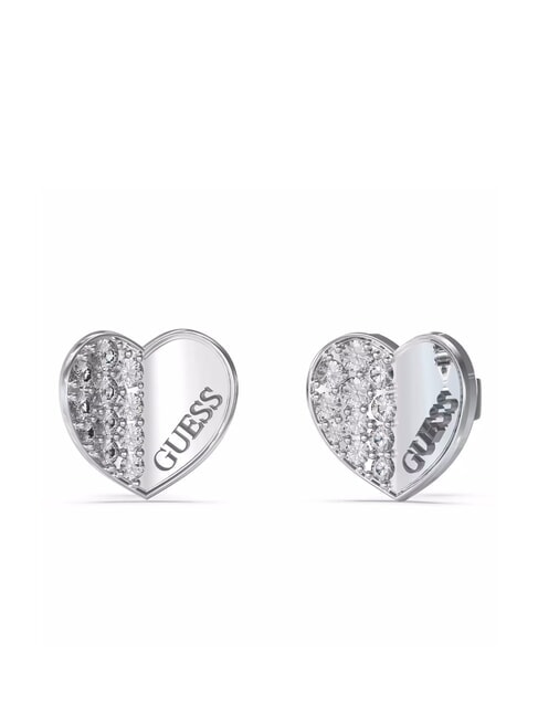 GUESS LOVELY Heart ear stud earrings with zirconia SILVER - Earrings