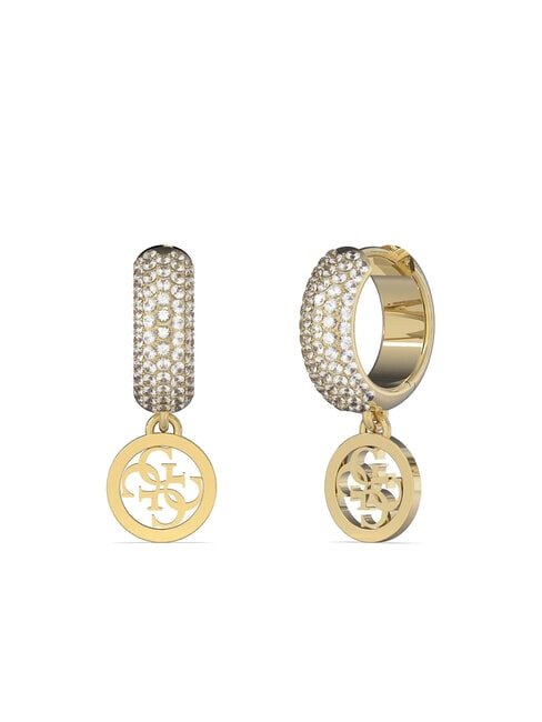 GUESS CRAZY EARRINGS Small hoop earrings with charms yellow gold - Earrings