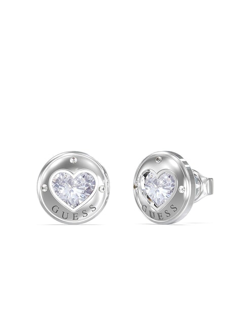 GUESS ROLLING HEARTS Earrings with heart set SILVER - Earrings