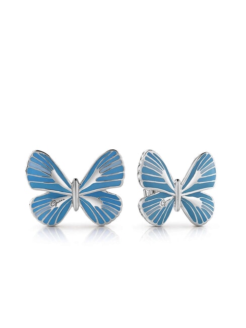 GUESS TROPICAL DREAM Enamelled Butterfly Earrings SILVER - Earrings