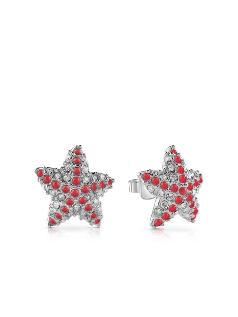 GUESS STARFISH Starfish earrings with crystals SILVER - Earrings
