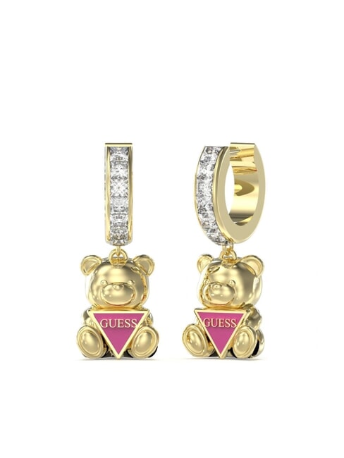 GUESS ROCK CANDY Teddy Bear Hoop Earrings yellow gold/fuchsia - Earrings