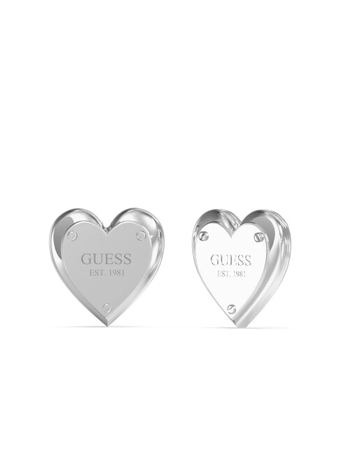 GUESS ALL YOU NEED IS LOVE Heart earrings with logo SILVER - Earrings