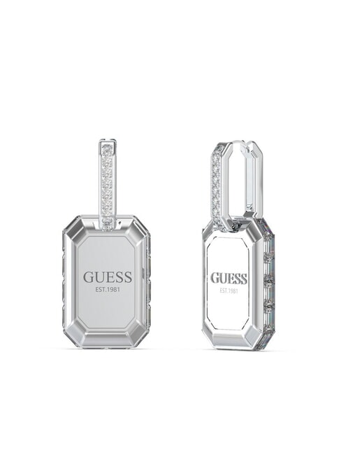 GUESS HASHTAG Logo pendant earrings SILVER - Earrings