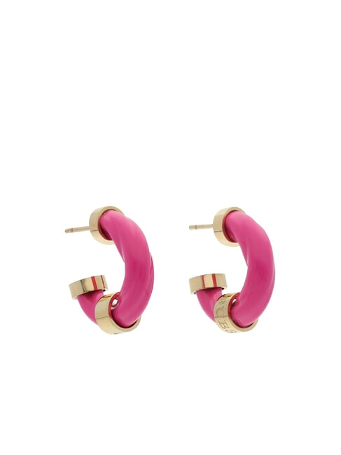 GUESS LET S GET LOUD Enamelled Torchon Hoop Earrings gold - Earrings