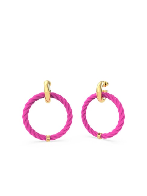 GUESS LET S GET LOUD Large Torchon Hoop Earrings gold - Earrings