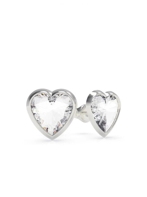 GUESS FROM WITH LOVE Heart earrings with crystals SILVER - Earrings