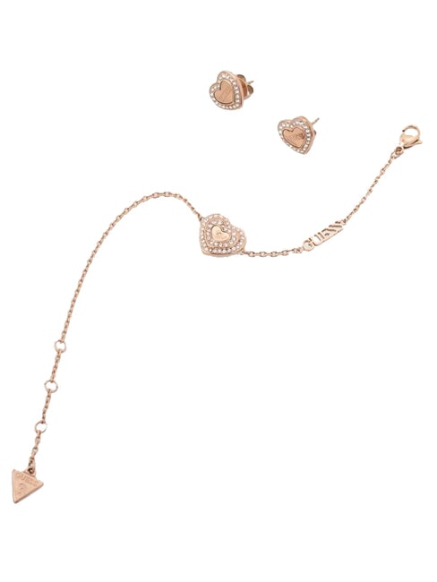 GUESS AMAMI GIFT BOX Bracelet + earrings ROSE GOLD - Earrings
