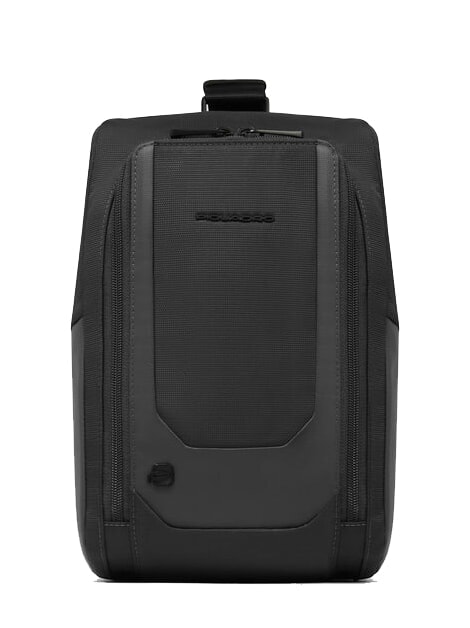 PIQUADRO S140 One-shoulder iPad backpack in recycled fabric Black - Laptop backpacks