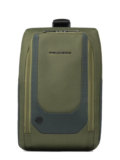 PIQUADRO S140 One-shoulder iPad backpack in recycled fabric GREEN - Laptop backpacks