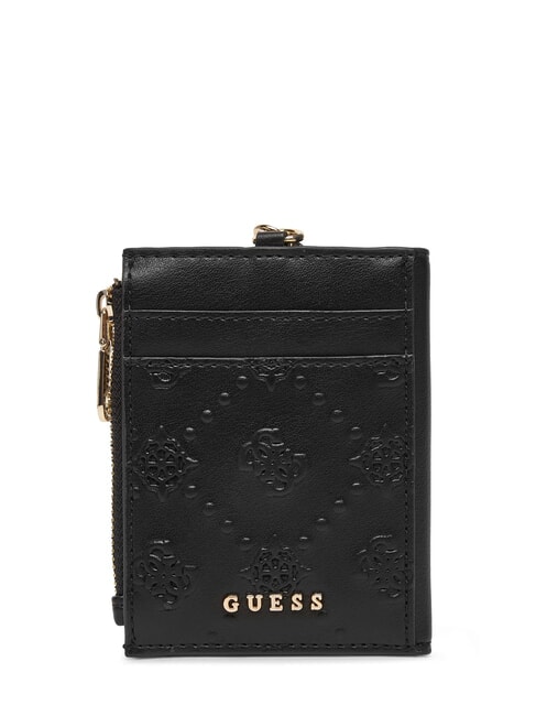 GUESS PEONY Wallet with carabiner BLACK - Women’s Wallets